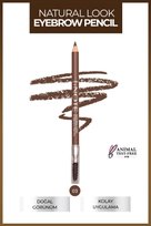 Natural Eyebrow Pencil Waterproof Çift Taraflı Suya Dayanıklı Kaş Kalemi 03 Brown - Kahve