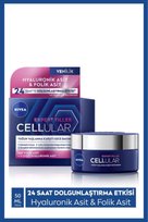Nivea Cellular Expert Filler Yoğun Yaşlanma Karşıtı Gece Yüz Bakım Kremi 50ml, Hyaluronik Asit, Folik Asit