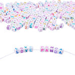 Akrilik Küp Harfler Rengarenk Bilezik Ve Kolyeler İçin Harf 100GR