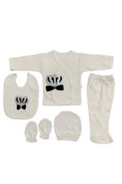 O Bebe Erkek Taşlı 5li Hastane Çıkışı Zıbın Set Ilacivert