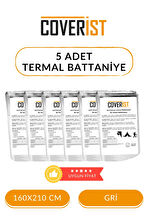 5 Adet Acil Durum İlk Yardım Battaniyesi Deprem Termal Battaniye Gri 160x210 cm