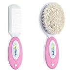 Babyjem Doğal Kıl Pembe Fırça Tarak Seti