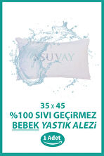 %100 Pamuklu Su Sıvı Geçirmez Bebek Kafa Yastığı Alezi Fermuarlı 35x45 cm Bebek Yastık Alezi Kılıfı