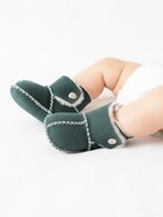 Bebek Organik Kuzu Derisi Çift Çıtçıtlı Bebek Botu Bebek Patiği İlk Adım Ayakkabısı
