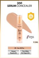 3 in 1 Serum Concealer 20 Medium Beige SPF 50 Nemlendirici ve Aydınlatıcı Göz Altı Kapatıcısı
