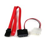 mini sata Slimline SATA 6+7 13 pin to sata 4 pin molex power kablo 50cm