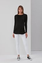 IŞŞIL 0362-Viskon Körüklü Düz Hamile Uzun Kol T-Shirt Siyah-M