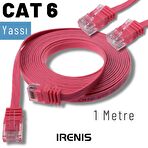 IRENIS 1 Metre CAT6 Kablo Yassı Ethernet Network Lan Ağ İnternet Kablosu