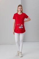 IŞŞIL 4474-Babasının Oğlu Geliyoor Viskon Hamile Kısa Kol T-Shirt