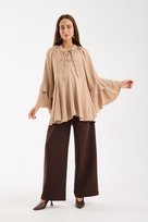 IŞŞIL 2618-Volanlı Kol Hamile Giyim OverSize Bluz-Tunik