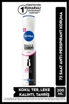 Nivea Kadın Sprey Deodorant Black&White Invisible Clear 200ml, 72 Saat Anti-perspirant Ter Koruması