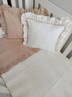 Ege Home deluxe %100 pamuklu fırfırlı bebek pike takımı 