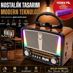 ProKAMA Nostaljik Tasarım Solarlı Bluetooth Radyo(YEDEK PİLİ)