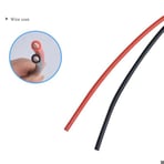 Robotistan 10 AWG 1 Metre Siyah ve Kırmızı Silikon Kablo