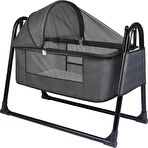 Btrend İpek Fileli Black Cep Hediyeli Sallanır Sepet Beşik Portatif Bebek Beşiği Hamak