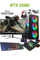 TCX11 Ryzen 7 5700X 32GB 1TB M2 SSD RTX5060 24'' 240Hz Masaüstü Oyuncu Bilgisayarı Hazır Sistem