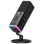 Havit Gamenote GK71 RGB Profesyonel Yayıncı ve Oyuncu Mikrofonu Type-C / XLR 24Bit/192kHz Siyah