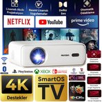 Vankyo Aurzen D1 Smart TV 4K Destekli Projeksiyon Cihazı +HDR10+Auto Focus+Auto Keystone+6G WiFi+6.1BT+Dolby Ses Sistemi - PS5/PS4/XBOX