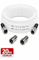 UPTECH HD Uydu Anten Kablosu 20 Metre F Konnektörlü Full HD 4K TV Kablosu