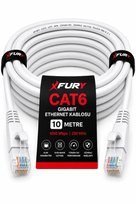FURY CAT6 Ethernet Kablosu 10 Metre RJ45 LAN İnternet Modem Router Bilgisayar Kablosu