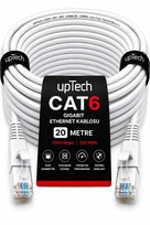 UPTECH CAT6 Ethernet Kablosu 20 Metre RJ45 LAN İnternet Modem Router Bilgisayar Kablosu