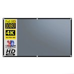 DualTech 228x163 100" 16:9 ALR Gri Projeksiyon Perdesi Taşınabilir Seyahat Duvar Askı Aparatlı, Ev, Ofis, Kamp, Açık Hava