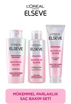 Elseve Glycolic Gloss Mükemmel Parlaklık 3 Lü Saç Bakım Seti