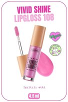 Vivid Shine Lipgloss Nemlendirici Işıltılı Dudak Parlatıcısı - 108 Pink Utopia - Pembe