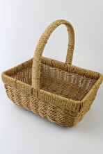 Büyük Boy Hasır Rattan Örme Piknik Sepeti 32cm