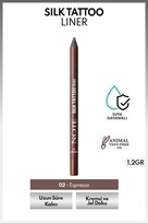 Silk Tattoo Liner Suya Dayanıklı İpeksi Jel Göz Kalemi - 02 Espresso - Kahverengi (Işıltılı)