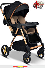 Baby Home 810 Xti Çift Yönlü Bebek Arabası Gold Siyah