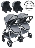 Baby Home 950 Ayrılıp Birleşebilen Travel Sistem İkiz Bebek Arabası