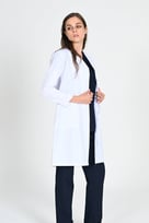 Önlük Kadın Uzun Gömlek Yaka Doktor Hemşire Öğretmen Önlüğü Beyaz