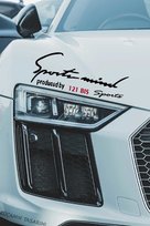 Fiat 121 Bis Sport Mind Oto Far Sticker Kırmızı Yazılı Siyah Şerit Tasarımlı Aksesuar 121 Bis Yazılı