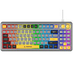 Rampage CYCLONE Gri/Siyah/Sarı USB RGB Aydınlatmalı Q Compact Membrane Gaming Oyuncu Klavye