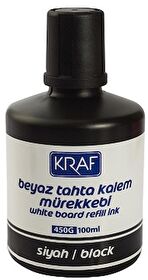 KRAF BEYAZ TAHTA KALEM MÜREKKEBİ 100ml SİYAH 450G 6 Adet