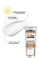 Axwell Sun Care 50+ Faktör Leke Karşıtı Tüm Cilt Tipleri İçin Renksiz Yüz Güneş Koruyucu Krem 2x50 ml