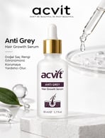Acvit Anti Grey Hair Growth Serum - Beyaz Saç ve Dökülme Kontrolü - Saç Derisini Güçlendirme – 50 ml