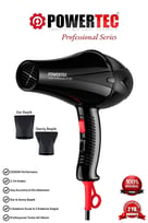 Powertec TR-901 2500 W AC Motor Profesyonel Sıcak ve Soğuk Saç Kurutma ve Fön Makinesi