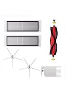 Roborock S5 Max 5 Parça Basic Set, S50 S6 S6 Maxv S6 Pure 5 Parça Beyaz Yan Fırçalı Set Siyah Tek Ebat