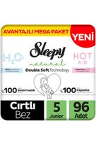 Sleepy Natural Double Soft Avantajlı Mega Paket Bebek Bezi 5 Numara Junior 96 Adet