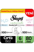 Sleepy Natural Double Soft Avantajlı Mega Paket Bebek Bezi 6 Numara Xlarge 80 Adet