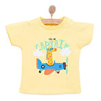 HelloBaby Basic Erkek Pilot Zürafa Baskılı T-Shirt Erkek Bebek