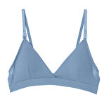 baby mom Anne Giyim Kapsız Emzirme Sütyeni Soft Lastikli Pedli Mavi