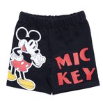 Disney Erkek Bebek Şort Mickey Mouse Reçme Paça Siyah 9 Ay
