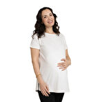 baby mom Hamile Kısa Kol Yırtmaçlı Tshirt