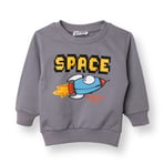 HelloBaby Erkek Bebek Roket Baskılı Sweatshirt Bisiklet Yaka Uzun Kol