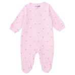 HelloBaby Kız Bebek Tulum Kalp Baskılı Fermuarlı Bisiklet Yaka Long Sleeve Patikli