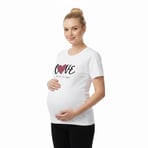 baby mom Anne Hamile Tişört Yazı Baskılı Bisiklet Yaka Short Sleeve