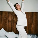 baby mom Anne Hamile Pijama Takımı Düğmeli Modelli Yaka Long Sleeve Reçme